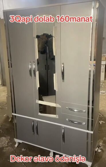 Dolablar: Açılan, 3 qapılı Düz dolab, Qarderob, paltar dolabı — 9