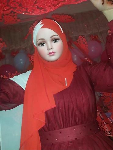 abiye: Məhsul: Bordo rəngli zərif ziyafət/abiyə don - Rəng: Dərin bordo — 1