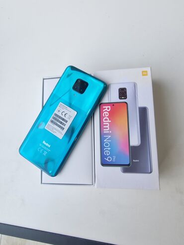 xiaomi telefonlari: Xiaomi Redmi Note 9 Pro, 128 GB, rəng - Göy, 
 Face ID, Barmaq izi