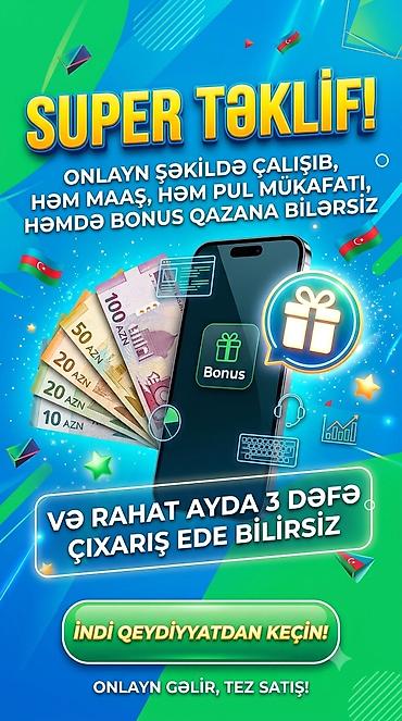 part time satıcı vakansiya: Çağrı mərkəzi operatoru tələb olunur, Yalnız qadınlar üçün, İstənilən yaş, Təcrübəsiz, Ayda 2 dəfə ödəniş — 1