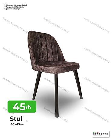 masa ofis: Stul – 40×45 sm - Yumşaq, rahat oturacaq və bel hissəsi; şaquli — 1