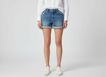 krótkie spodenki jeansowe damskie z wysokim stanem: H&M, Szorty damskie, rozmiar S