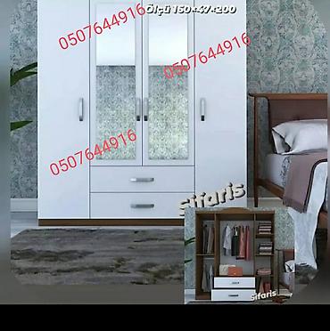 Paltar dolabları, qarderoblar: Yeni, 3 qapılı, Güzgülü, Ağ, Digər material, Açılan, Düz dolab — 8