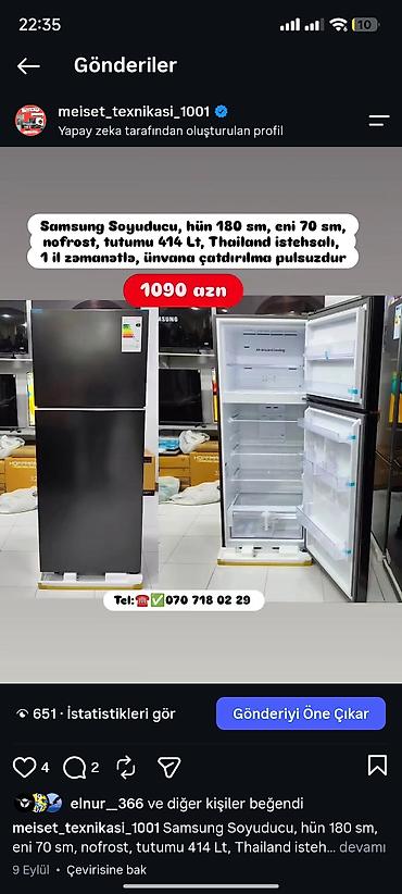 Soyuducular: Anbardan satış Soyuducu modelləri Ünvana çatdırılma pulsuzdur 1) — 14