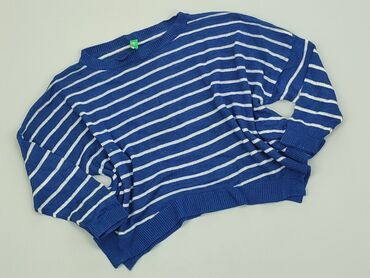 Swetry: Sweter Benetton, 6 lat, wzrost - 116 cm., stan - Dobry, wzór - Linia, kolor - Niebieski