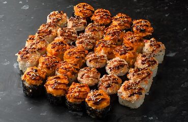 Готовые блюда, кулинария: Сеты роллов и суши - Тёплые роллы в хрустящей панировке: крупные — 22