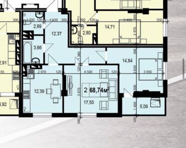 Продажа квартир: 2 комнаты, 68 м², Элитка, 8 этаж, ПСО (под самоотделку)