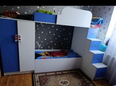 двухъярусные угловые кровати: Oğlan və qız üçün, İşlənmiş, Çarpayı, Matrassız, Siyirməli