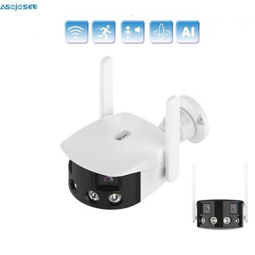 Videomüşahidə: IP Kamera Panorama kamera Yeni modl 4mp+4mp 8 MP 180 derece goruntulu — 8