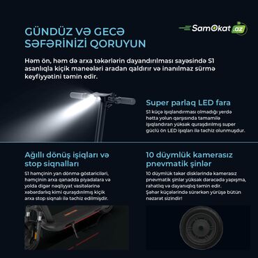 Elektrikli samokatlar: Yeni Elektrik samokat 10", 751 - 1000 Vt, 36 - 45 km/s, Ünvandan götürmə, Pulsuz çatdırılma, Rayonlara çatdırılma — 5