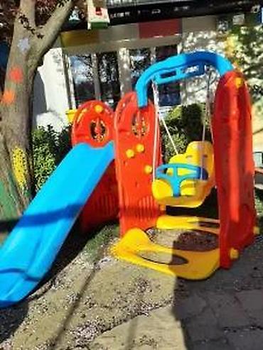 Sve za dečije igralište: Dečiji 4-u-1 set za dvorište – tobogan, ljuljaška, koš i mini — 14