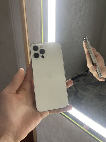 iphone 12 pro max 256 цена бишкек: IPhone 12 Pro Max, Колдонулган, 128 ГБ, White Titanium, Коргоочу айнек, Каптама, 83 %