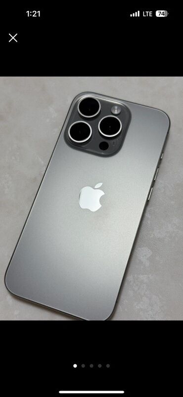 Apple iPhone: IPhone 15 Pro, Б/у, 256 ГБ, Natural Titanium, Коробка, 93 %