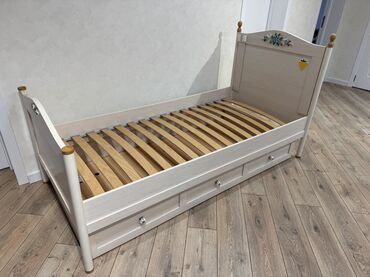 Təknəfərlik uşaq çarpayıları: Oğlan və qız üçün, İşlənmiş, Çarpayı, Bazalı, Matrassız, Siyirməli — 5