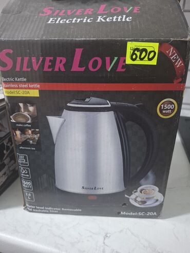 кухонный нож: Электрический чайник Silver Love из нержавеющей стали. Компактный