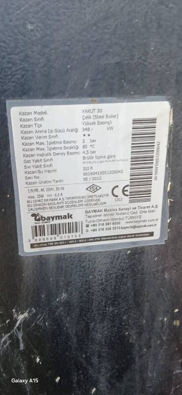 Darvazalar və aksesuarlar: İstilik Generatorudur 3500 kv metri qizdira bilir.Çox az islenib