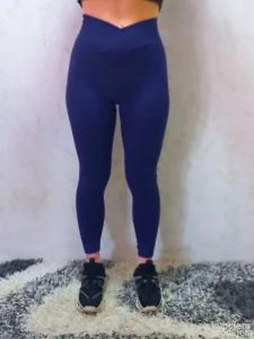 Helanke, biciklistički šortsevi: Ženske sportske helanke – tamnoplave - Visok struk sa V-preklop — 15