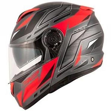 cena kacige: Kappa integralna moto kaciga – sportski dizajn, crno‑siva sa crvenim — 10