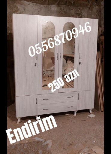 Dolablar: Yeni, Açılan, 4 qapılı Düz dolab, Qarderob, paltar dolabı, Azərbaycan — 3