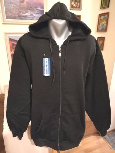 tech fleece l: Sweatshirt, 8XL (EU 68), color - Black, With a hood