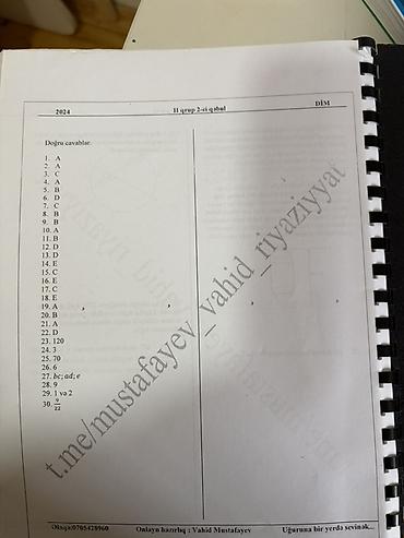 Kitablar və jurnallar: Riyaziyyat 11-ci sinif, 2011 il — 2
