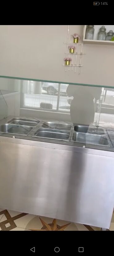 Restoran manqalları: Bermari vitrin. Paslanmayan. Tam işlək və əla vəziyyətde