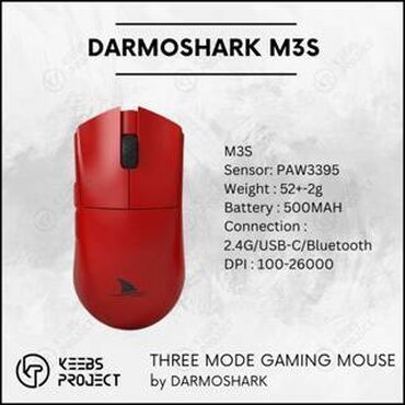 компьютерные мыши piko: Беспроводная+проводная игровая мышь Darmoshark M3S, Bluetooth, 2000
