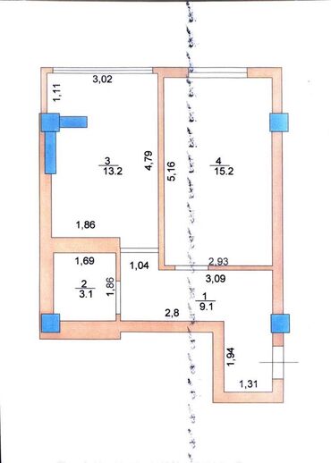 Здания: 1 комната, 41 м², Элитка, 9 этаж, ПСО (под самоотделку)