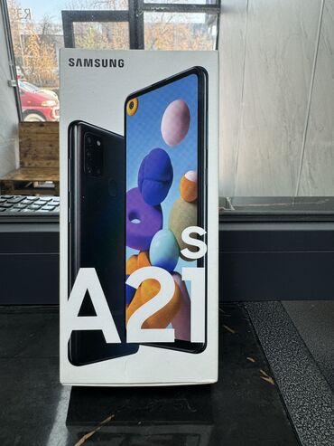 Samsung: Samsung Galaxy A21S, Жаңы, 32 ГБ, түсү - Кара, 1 SIM