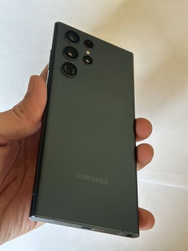 телефон на обмен: Samsung Galaxy S22 Ultra, Колдонулган, 256 ГБ, түсү - Жашыл, 1 SIM