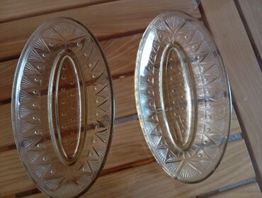 Konfet qabları: Şüşə dekorativ qablar dəsti - Mavi rəngli, əl işi kimi görünən — 6