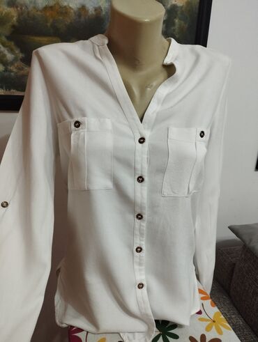 svecane bluze za punije dame: Zara, S (EU 36), Single-colored, color - White