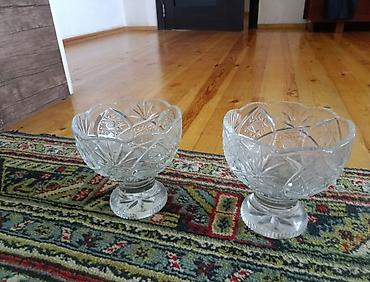 Digər dəstlər və servizlər: Kəsimli şüşə qablar dəsti - Material: qalın, şəffaf kəsimli şüşə - — 6