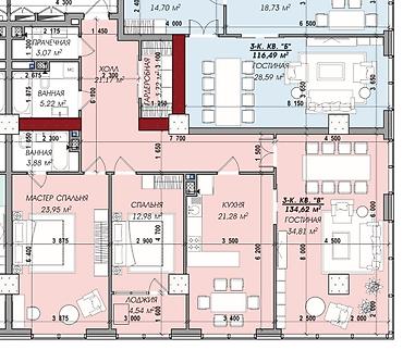 east: 3 комнаты, 136 м², Элитка, 8 этаж, ПСО (под самоотделку) — 5