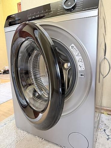 Стиральные машины автомат: Стиральная машина Haier фронтальная, серебристая, с инверторным — 2