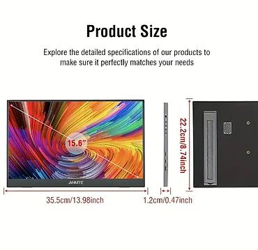 asus manitor: ANMITE 15.6" Universal Gaming portable Sensorlu Portativ Monitor — 7