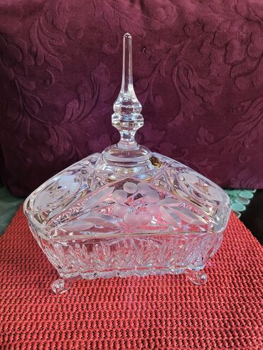 Ostalo posuđe: Bombonijera nova,kristal Zajecar 70te. Bombonijera kristalled — 5