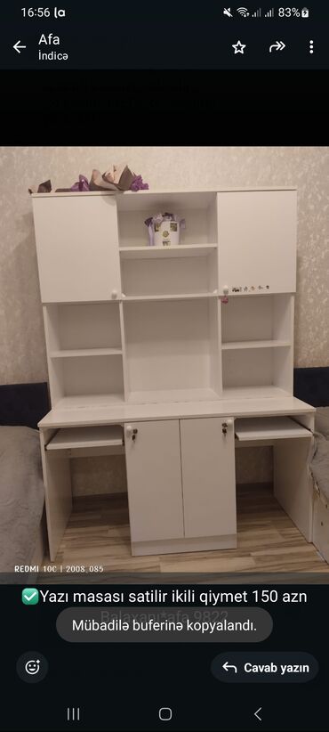 Sifarişlə mebel: ✅Yazı masası satilir ikili qiymet 150 azn
Balaxanı*afa 9822