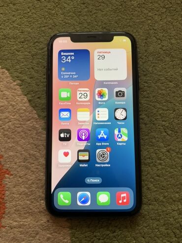 телефон 9: IPhone 11, Б/у, 64 ГБ, Черный, Чехол, 73 %