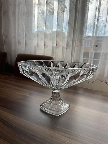 kompot: Şüşə ayaqlı meyvə/süfrə qabı - Material: şəffaf qalın şüşə - Dizayn — 3