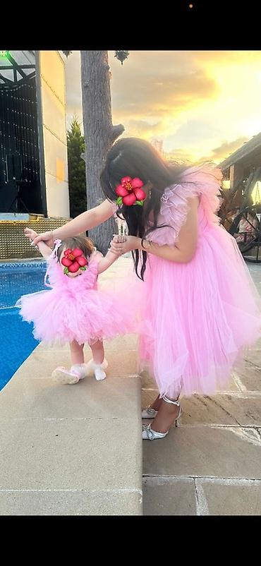 klyoş donlar: SBH kids couture – Ana-qız uyğun dəst - Rəng: açıq çəhrayı - Stil — 2