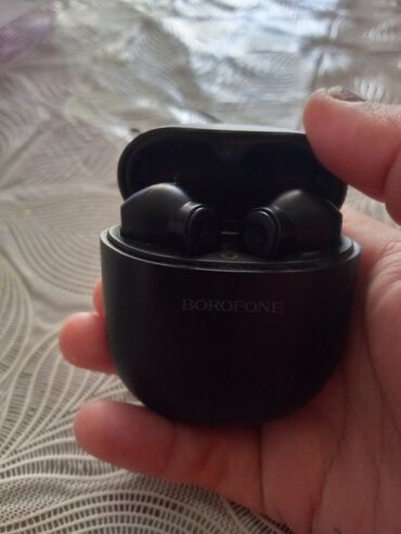 Dinamiklər və kolonkalar: Simsiz (Bluetooth) Qulaqcıqlar, Borofone, rəng - Qara