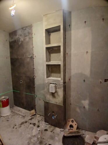 Plitə işləri: Xidmət: Hamam/Tualet kafel-metlax və niş qurulması Təsvir: - — 9