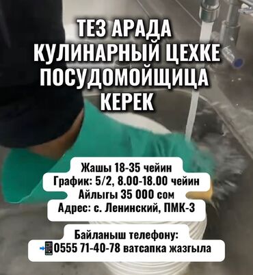 без опыта работа посудамойшица кызыл аскерь: Талап кылынат Идиш жуучу, Төлөм Ай сайын