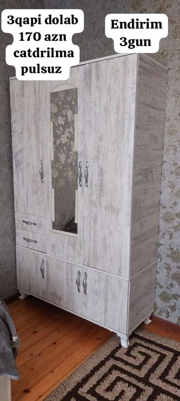 Dolablar: Yeni, Kupe, 3 qapılı Düz dolab, Qarderob, paltar dolabı, Azərbaycan — 9
