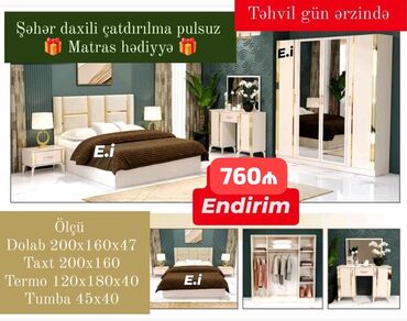 alt üst kravat: *Yataq dəsti 760Azn💥 ENDİRİM* ✔️Rəng seçimi var *🎁Matras hədiyyə* ✔️