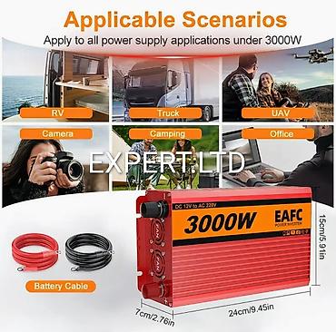 İnverterlər: Yeni Inverter, 1500-3000 Vt, 12 - 220 volt, Ünvandan götürmə, Ödənişli çatdırılma, Rayonlara çatdırılma — 4