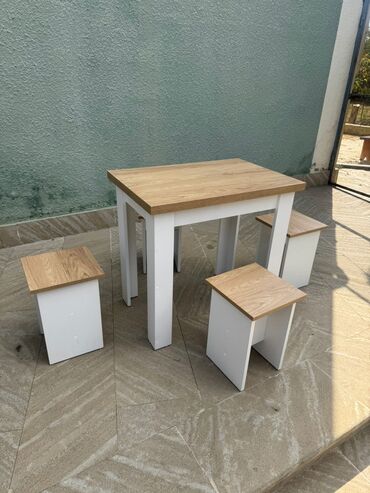 Masa və oturacaq dəstləri: Mətbəx üçün, Yeni, Açılan, Dördbucaq masa, 4 stul — 4