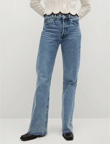 женские джинсы с высокой талией: Джинсы Mango, S (EU 36), цвет - Синий