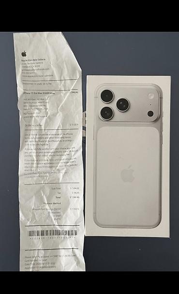 айфон 17 поо макс: IPhone 17 Pro Max, 512 ГБ, цвет Silver. Комплектация: - Оригинальная — 1